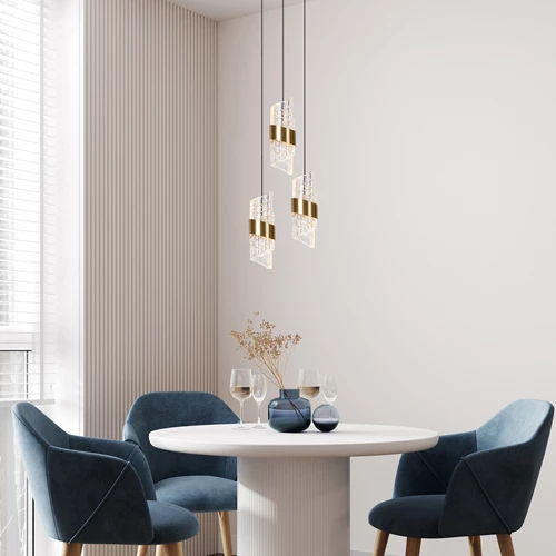 Lucide KLIGANDE - Hanglamp - Ø 25 cm - LED Dimb. - 3x8W 2700K - Mat Goud / Messing - sfeer 1